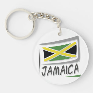 Moderne Jamaicaanse vlag typografie Sleutelhanger