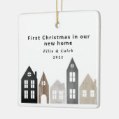 Moderne Japandi 1e Kerstdag Scandinavische huizen  Keramisch Ornament (Links)