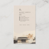 Moderne Japandi-architect businesskaart Visitekaartje (Voorkant)