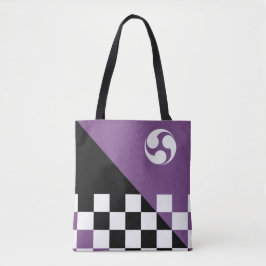 Moderne Japanse Checker en Mitsudomoe Patroon Tote Bag