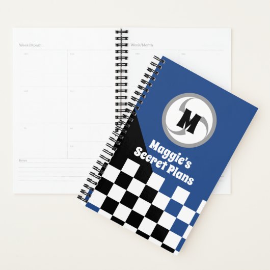 Moderne Japanse Checker en Symbool Monogram Planner (Display)