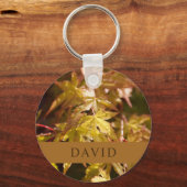 Moderne Japanse esdoornblad groene sleutelhanger (Voorkant)