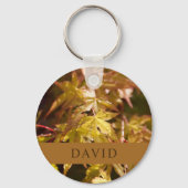 Moderne Japanse esdoornblad groene sleutelhanger (Achterkant)