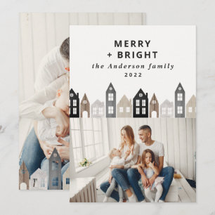 Moderne Japanse Kerstmis Scandinavische huizen 2 f Feestdagenkaart