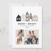 Moderne Japanse Kerstmis Scandinavische huizen 3 f Feestdagenkaart (Voorkant)