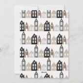 Moderne Japanse Kerstmis Scandinavische huizen 3 f Feestdagenkaart (Achterkant)