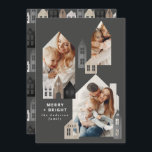 Moderne Japanse Kerstmis Scandinavische huizen 3 f Feestdagenkaart<br><div class="desc">Moderne Japanse Kerstmis Scandinavische huizen stijlvol,  eenvoudig ontwerp met 3 fotovakantiekaarten</div>