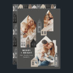 Moderne Japanse Kerstmis Scandinavische huizen 3 f Feestdagenkaart<br><div class="desc">Moderne Japanse Kerstmis Scandinavische huizen stijlvol,  eenvoudig ontwerp met 3 fotovakantiekaarten</div>