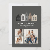 Moderne Japanse Kerstmis Scandinavische huizen 3 f Feestdagenkaart (Voorkant)