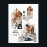 Moderne Japanse Kerstmis Scandinavische huizen 3 f Feestdagenkaart<br><div class="desc">Moderne Japanse Kerstmis Scandinavische huizen stijlvol,  eenvoudig ontwerp met 3 fotovakantiekaarten</div>