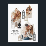Moderne Japanse Kerstmis Scandinavische huizen 3 f Feestdagenkaart<br><div class="desc">Moderne Japanse Kerstmis Scandinavische huizen stijlvol,  eenvoudig ontwerp met 3 fotovakantiekaarten</div>
