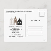 Moderne Japanse Kerstmis Scandinavische huizen 3 f Feestdagenkaart (Achterkant)