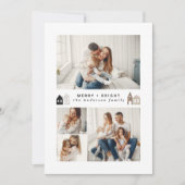 Moderne Japanse Kerstmis Scandinavische huizen Feestdagenkaart (Voorkant)