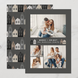 Moderne Japanse Kerstmis Scandinavische huizen Feestdagenkaart