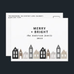 Moderne Japanse Kerstmis Scandinavische huizen sti Feestdagenkaart<br><div class="desc">Moderne Japanse Kerstmis Scandinavische huizen stijlvol,  eenvoudig vakantiekaartontwerp</div>