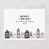 Moderne Japanse Kerstmis Scandinavische huizen sti Feestdagenkaart (Voorkant)