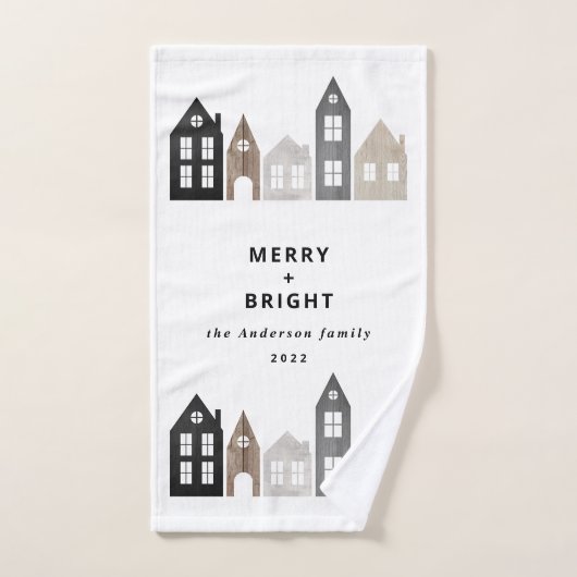 Moderne Japanse Kerstmis Scandinavische huizen sti Handdoek (Handdoek)