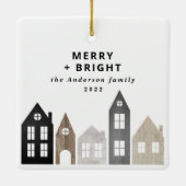 Moderne Japanse Kerstmis Scandinavische huizen sti Keramisch Ornament (Achterkant)