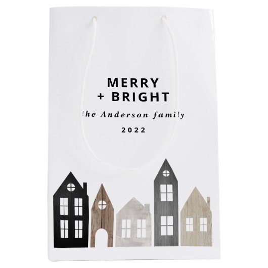 Moderne Japanse Kerstmis Scandinavische huizen sti Medium Cadeauzakje (Voorkant)