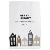 Moderne Japanse Kerstmis Scandinavische huizen sti Medium Cadeauzakje (Achterkant)