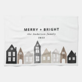 Moderne Japanse Kerstmis Scandinavische huizen sti Theedoek (Horizontaal)