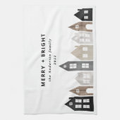 Moderne Japanse Kerstmis Scandinavische huizen sti Theedoek (Verticaal)