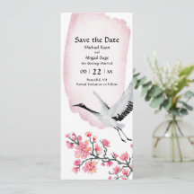 Moderne Japanse kraan en Cherry Blossom Wedding