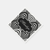 Moderne Jazz Age Elegante Zwart-Wit Jaren 20 Servet (Hoek)