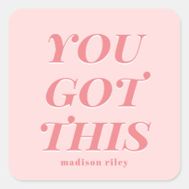 Moderne je hebt deze citaatroenperziknaam vierkante sticker