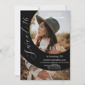 Moderne jeugd 2 Foto Script Sweet 16 Verjaardag  Kaart (Voorkant)