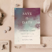 Moderne Jewel Tones Boho Bruiloft Save The Date Kaart