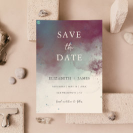 Moderne Jewel Tones Boho Bruiloft Save The Date Kaart