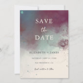 Moderne Jewel Tones Boho Bruiloft Save The Date Kaart (Voorkant)