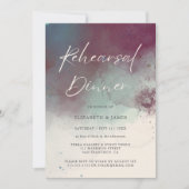 Moderne Jewel Tones Huwelijksrepetitie Diner Kaart (Voorkant)
