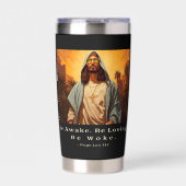 Moderne Jezus - Wees wakker. Wees liefdevol. Word  Geïsoleerde Drinkbeker (Voorkant)