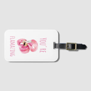 Moderne Jij Bent Vlammende Schoonheid Roze Flaming Bagagelabel