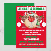 Moderne Jingle en Mingle Christmas Cocktail Party Kaart (Voorkant / Achterkant)