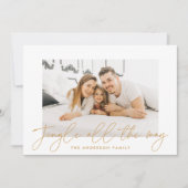 Moderne Jingle helemaal goud script foto Feestdagenkaart (Voorkant)