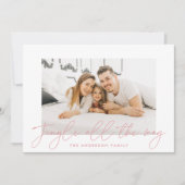 Moderne Jingle helemaal roze script foto Feestdagenkaart (Voorkant)