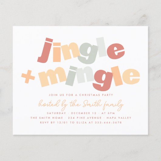 Moderne Jingle & Mingle Budget Kerstfeest (Voorkant)