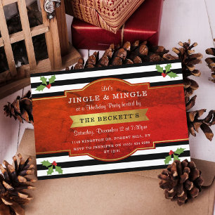 Moderne Jingle & Mingle Feestelijke Party Kaart