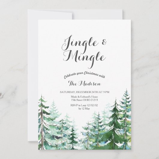 Moderne Jingle & Mingle Kerstfeest uitnodiging (Voorkant)