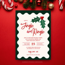 Moderne Jingle Mingle Kerstfeest Uitnodiging