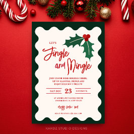 Moderne Jingle Mingle Kerstfeest Uitnodiging