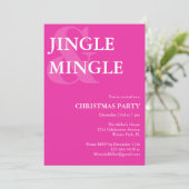 Moderne Jingle Mingle Levendig Roze Kerstfeest Kaart (Staand voorkant)