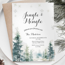 Moderne Jingle & Mingle Winter Party uitnodiging