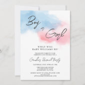 Moderne Jongen of Meisje Gender Reveal Party Kaart (Voorkant)