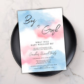 Moderne Jongen of Meisje Gender Reveal Party Kaart