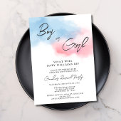 Moderne Jongen of Meisje Gender Reveal Party Kaart