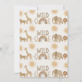 Moderne jongens Safari Wild Een 1e verjaardag Kaart (Achterkant)